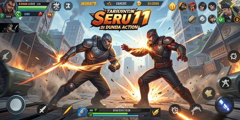 Screenshot gameplay AKURAT79 menunjukkan aksi pertarungan yang mendebarkan.