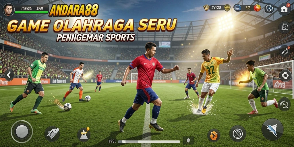 Screenshot permainan ANDARA88 menampilkan aksi olahraga yang mendebarkan.
