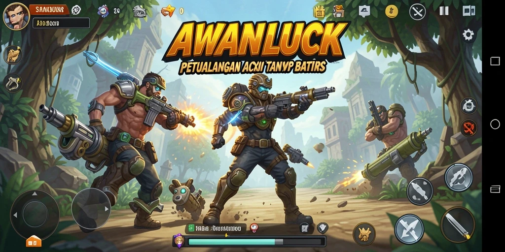 Tampilan mendebarkan dari gameplay AWANLUCK yang penuh aksi.