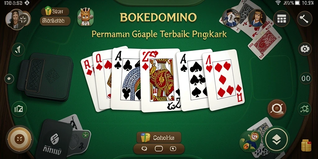 Tampilan gameplay seru di BOKEDOMINO saat bermain Gaple dengan teman.