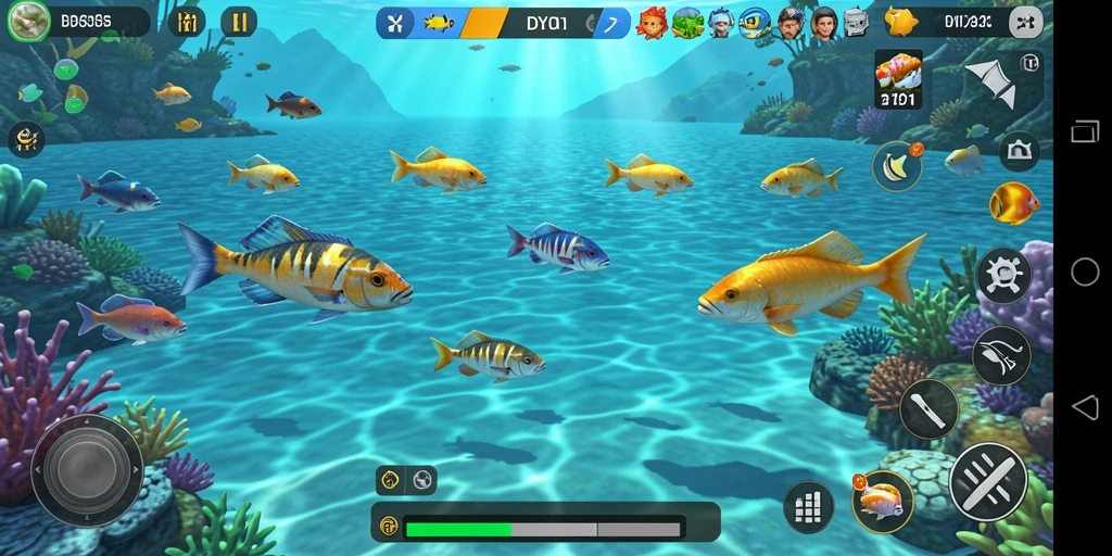 Tampilan gameplay Tembak Ikan DY01 yang seru dan penuh warna.