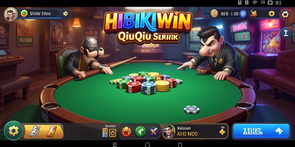 Tampilan gameplay HIBIKIWIN yang seru dan penuh strategi QiuQiu.