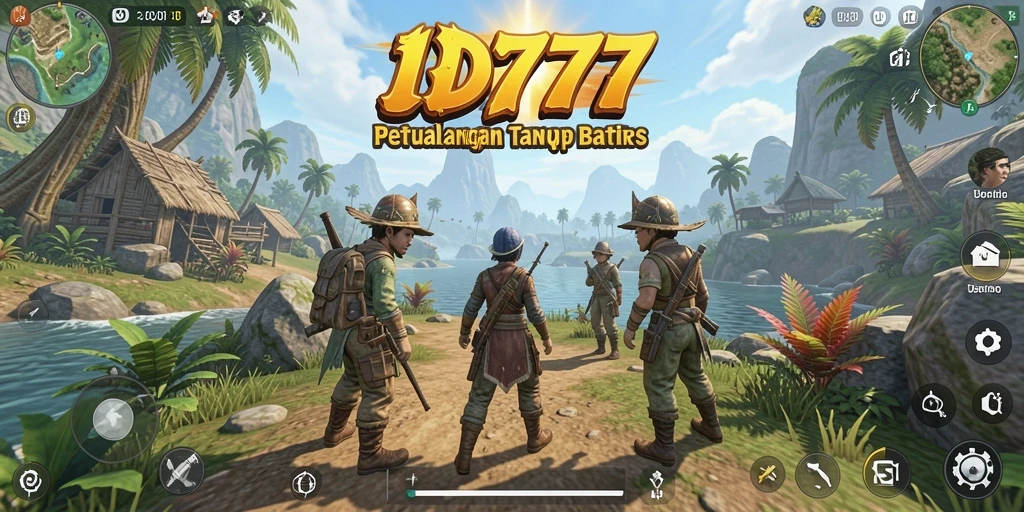 Screenshot ID777 menampilkan petualangan seru di dunia terbuka.