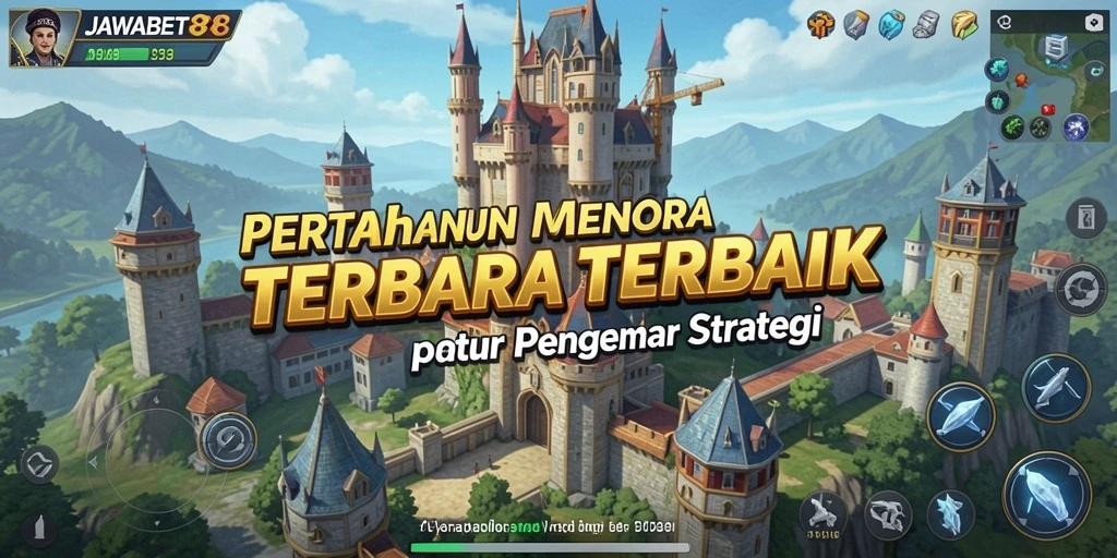Screenshot utama JAWABET88 menampilkan serangan musuh dalam gameplay Tower Defense.