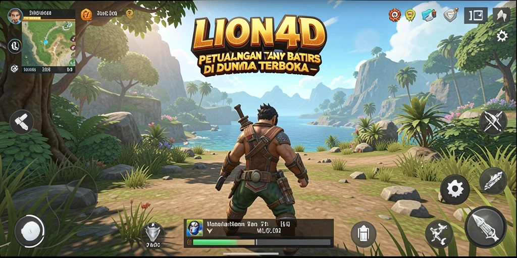 Gambaran gameplay seru di dunia terbuka LION4D.