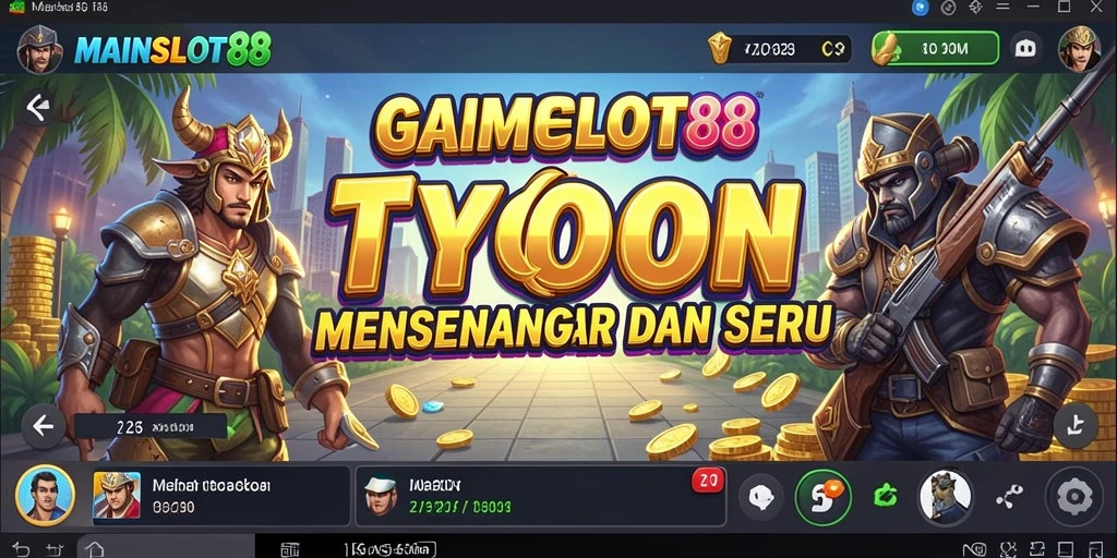Screenshot gameplay <strong>MAINSLOT88</strong> menampilkan aksi seru dalam membangun kerajaan bisnis.