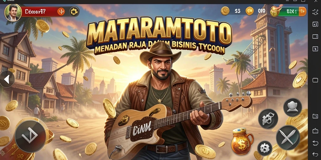Tampilan gameplay seru MATARAMTOTO yang menunjukkan pengelolaan bisnis.