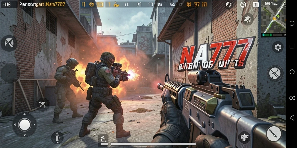 Screenshot gameplay NA777 menampilkan aksi seru dalam pertempuran FPS.
