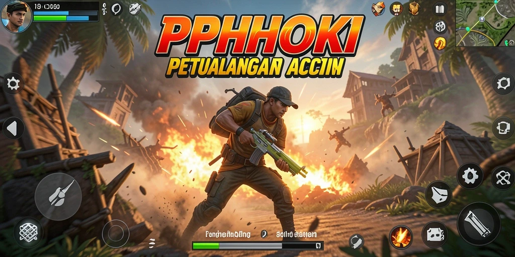 Tampilan gameplay PPHOKI dengan aksi yang seru dan mendebarkan.