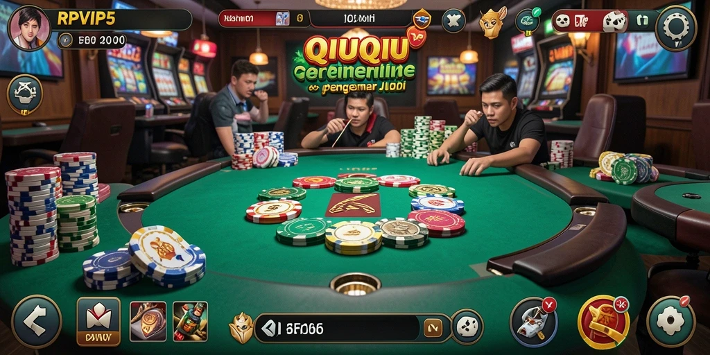 Screenshot gameplay RPVIP5 menampilkan aksi seru permainan QiuQiu.