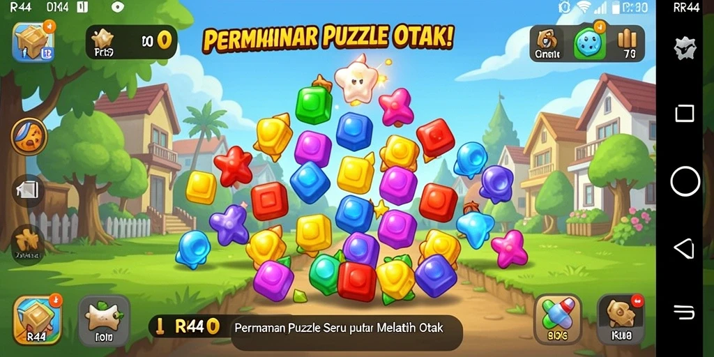 Tampilan gameplay puzzle yang menantang dan menyenangkan.
