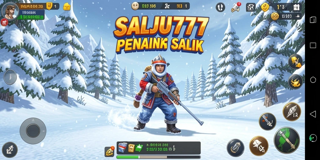 Tangkapan layar menampilkan aksi mendebarkan dalam game Tower Defense SALJU777.