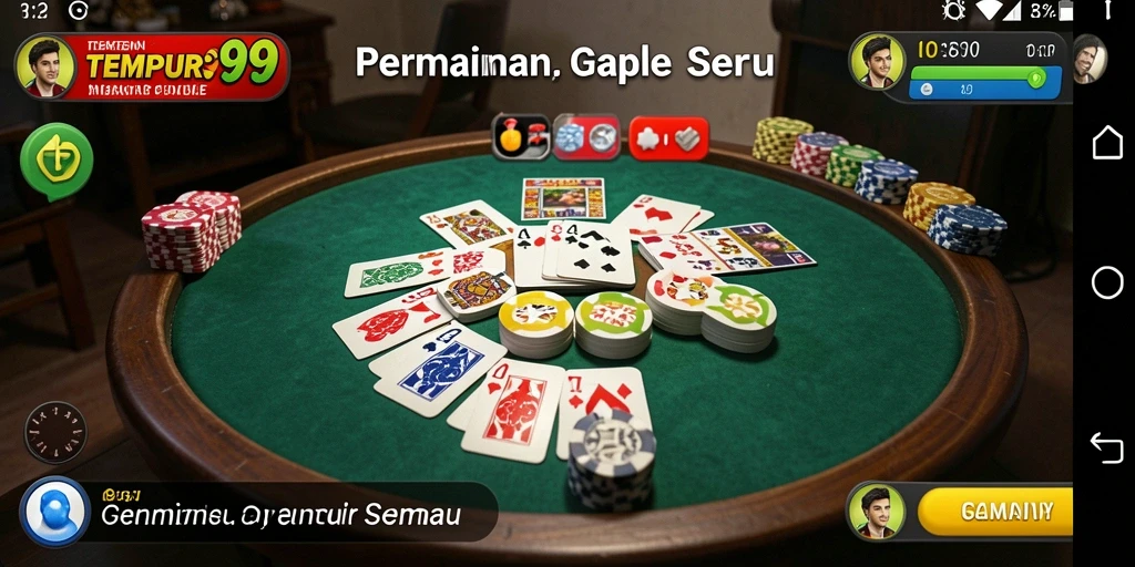 Tampilan gameplay seru dalam permainan Gaple TEMPUR99.