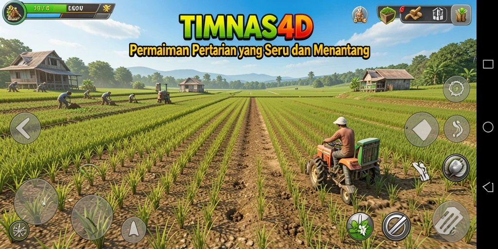 Screenshot gameplay TIMNAS4D menampilkan suasana bertani yang menarik.